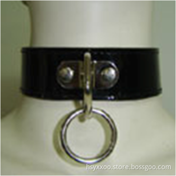 Erotic Black Leather Neck Collars with with One O-Rings Adult Games Sex Toys Fetish SM Bondage Collar Belt Sex Products